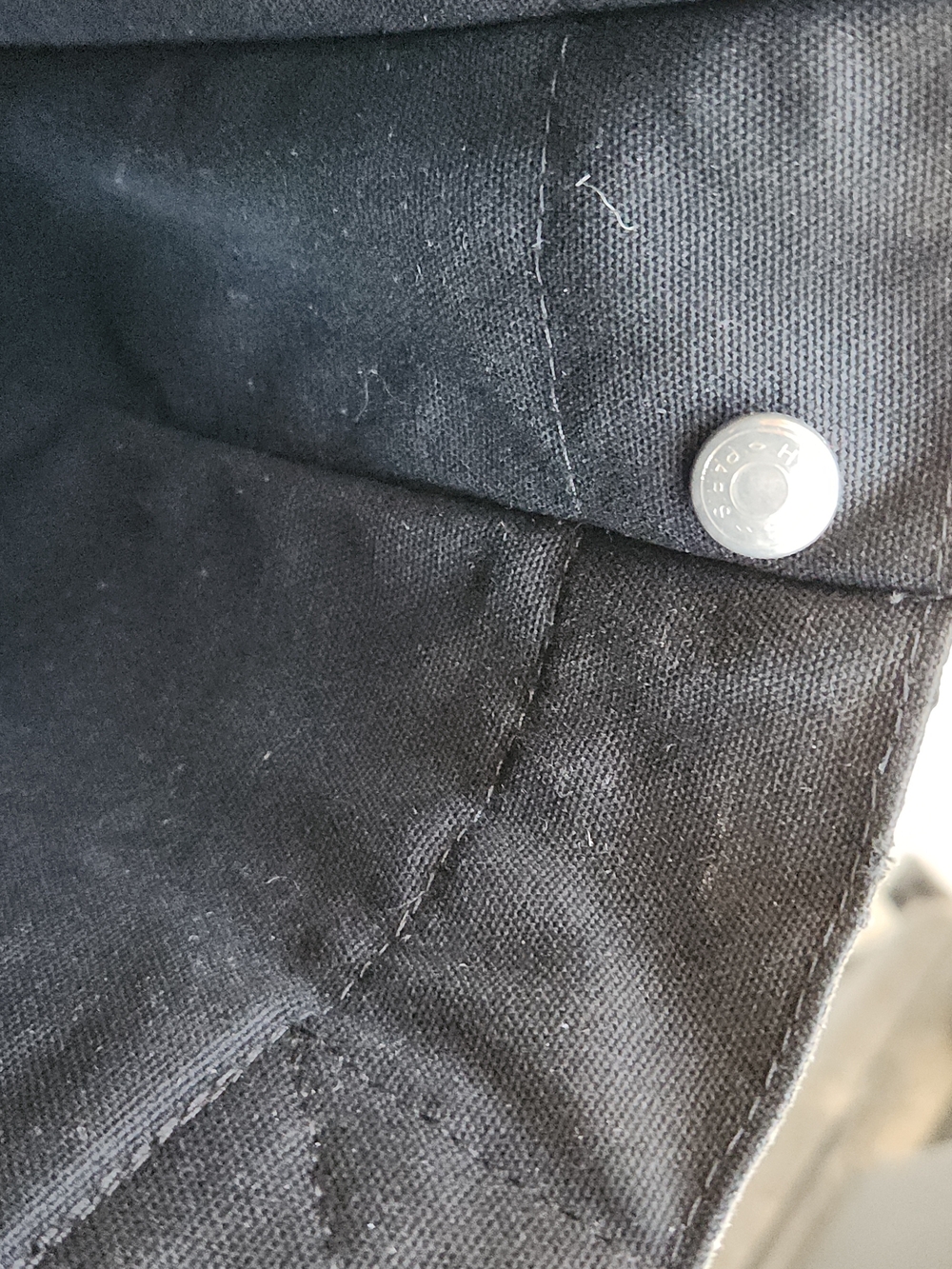 Hermes Black Canvas Bag with silver snap closure - Picture 16 of 16